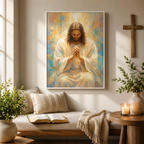 Praying Jesus Impressionist Canvas Wall Art - Radiant Christian Home Decor