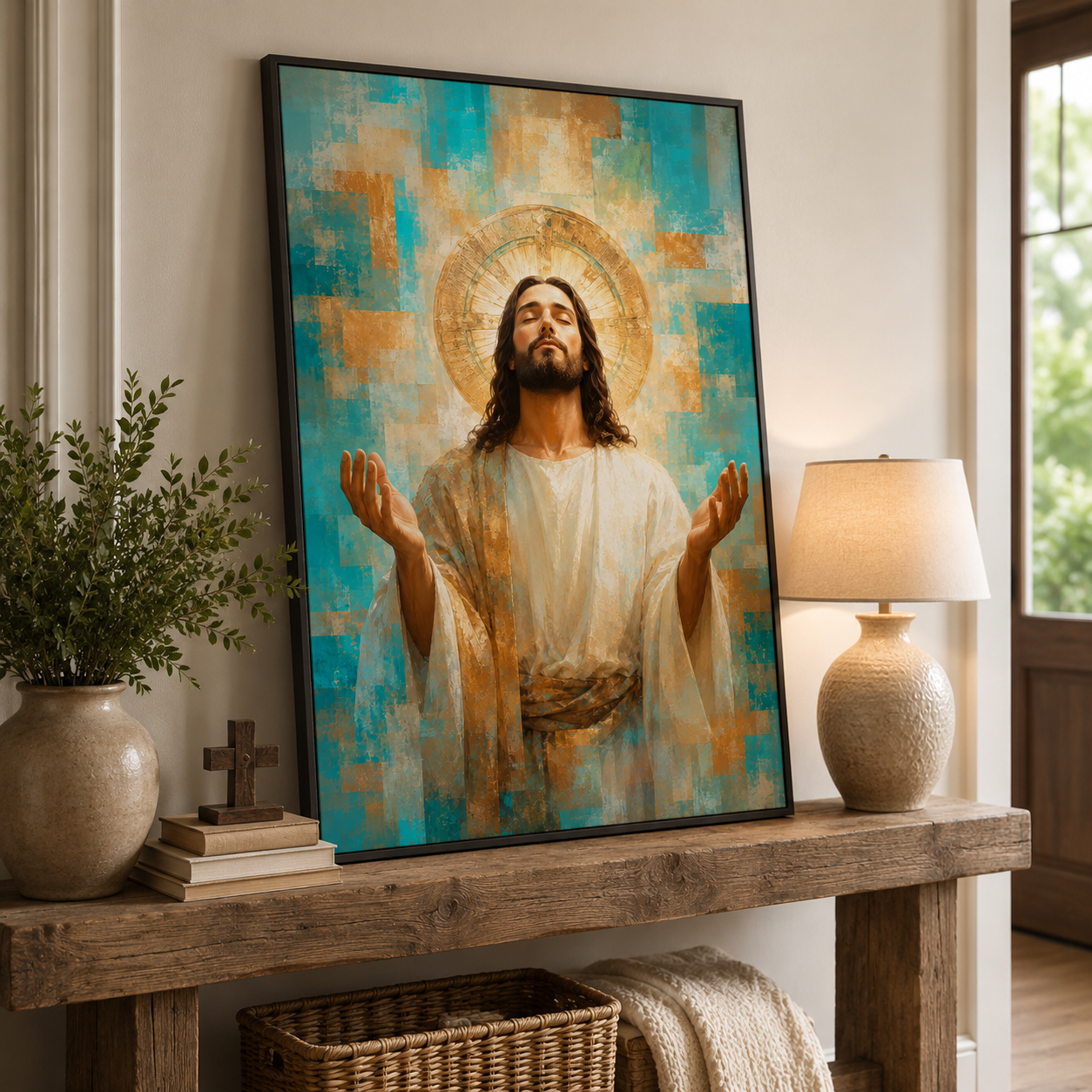 Radiant Grace: High-End Abstract Christian Wall Art
