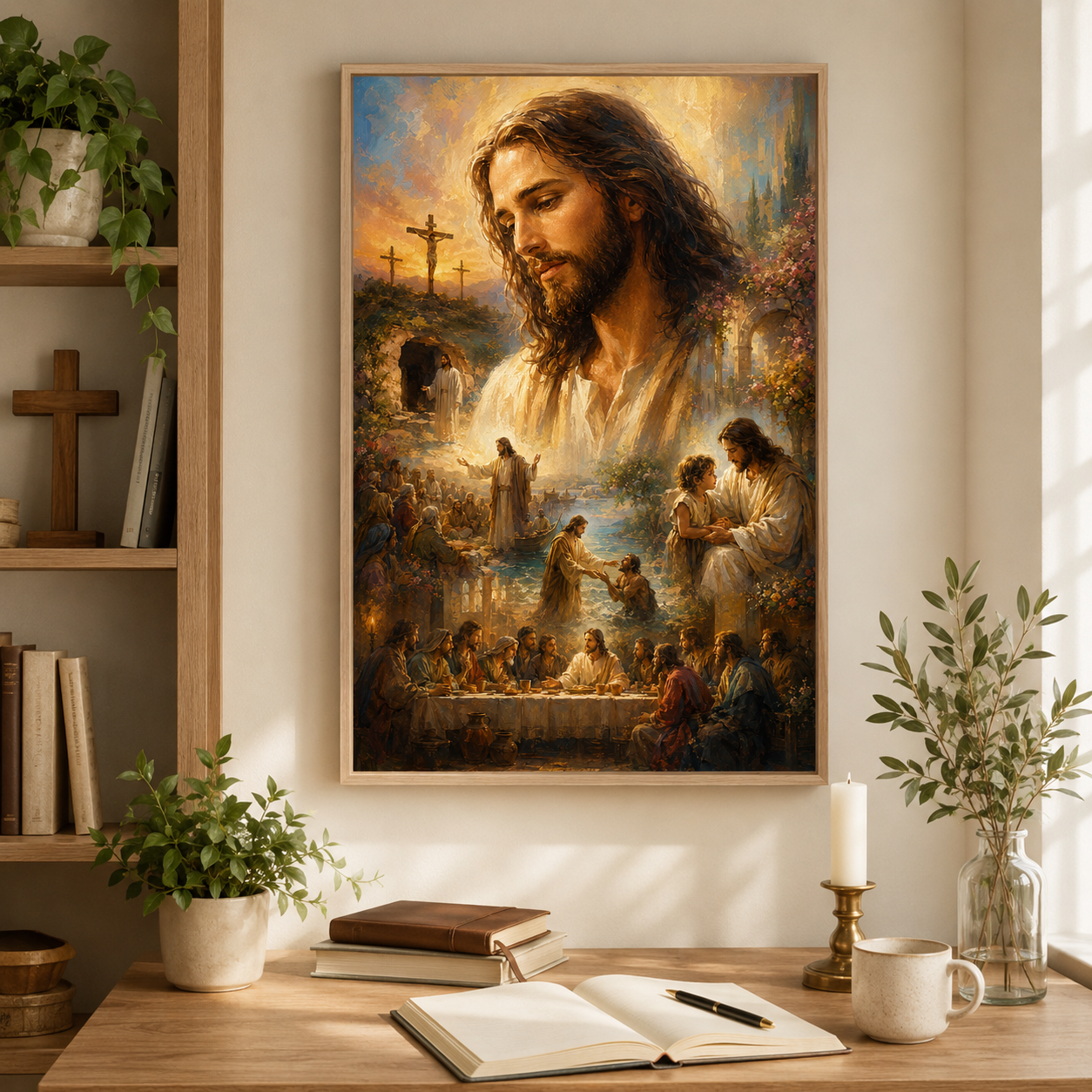The Life of Christ Montage Canvas Wall Art - Christian Home Decor