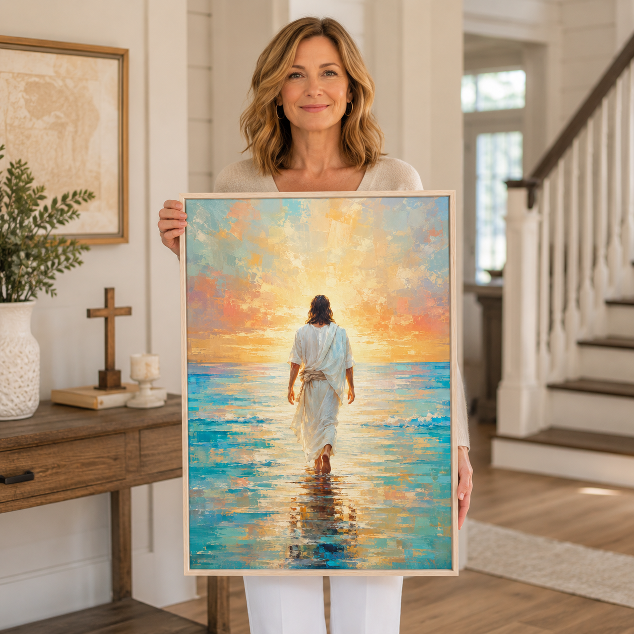 Walking in Light: Contemporary Gallery Wrapped Faith Decor