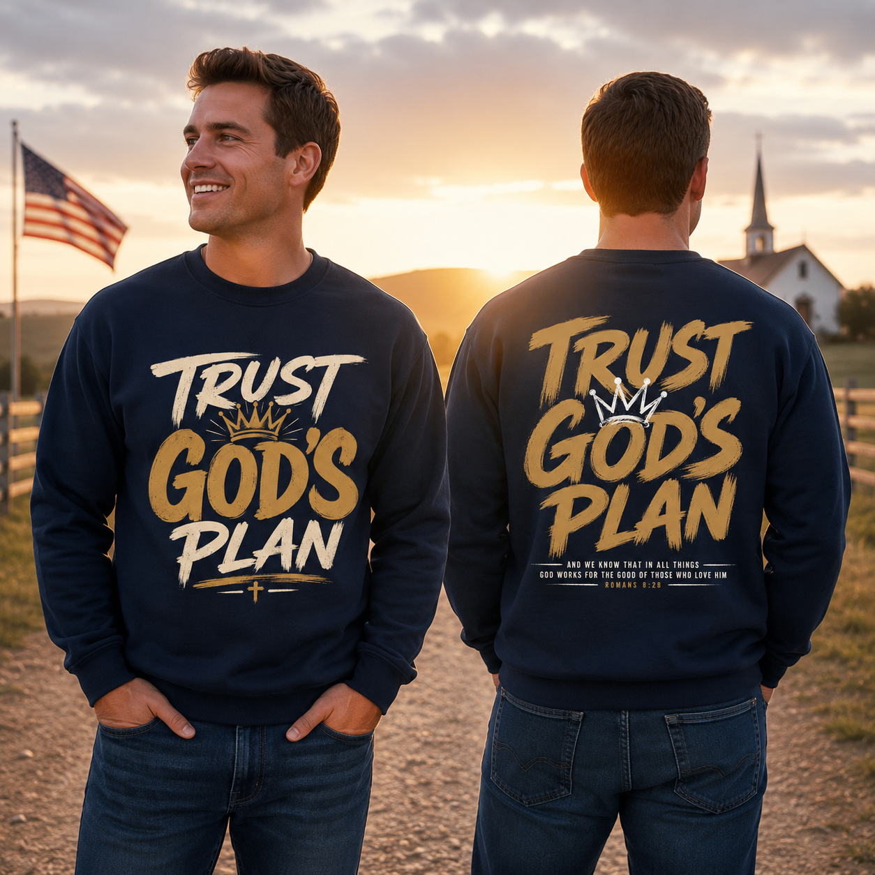 Trust God's Plan 2 sided Unisex T-shirt, Women's T-shirt, Unisex Long Sleeve, Sweatshirt, Hoodie, Zip Hoodie