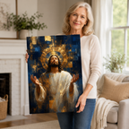 Radiant Glory: Modern Abstract Jesus Canvas Print