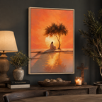 The Glowing Dawn: Premium Jesus Landscape Canvas