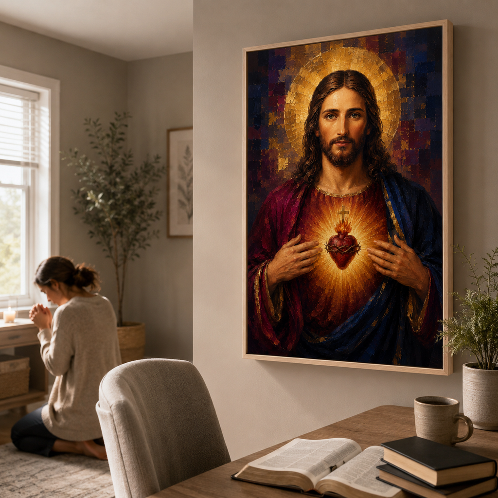 The Sacred Heart Canvas: Premium Christian Wall Art