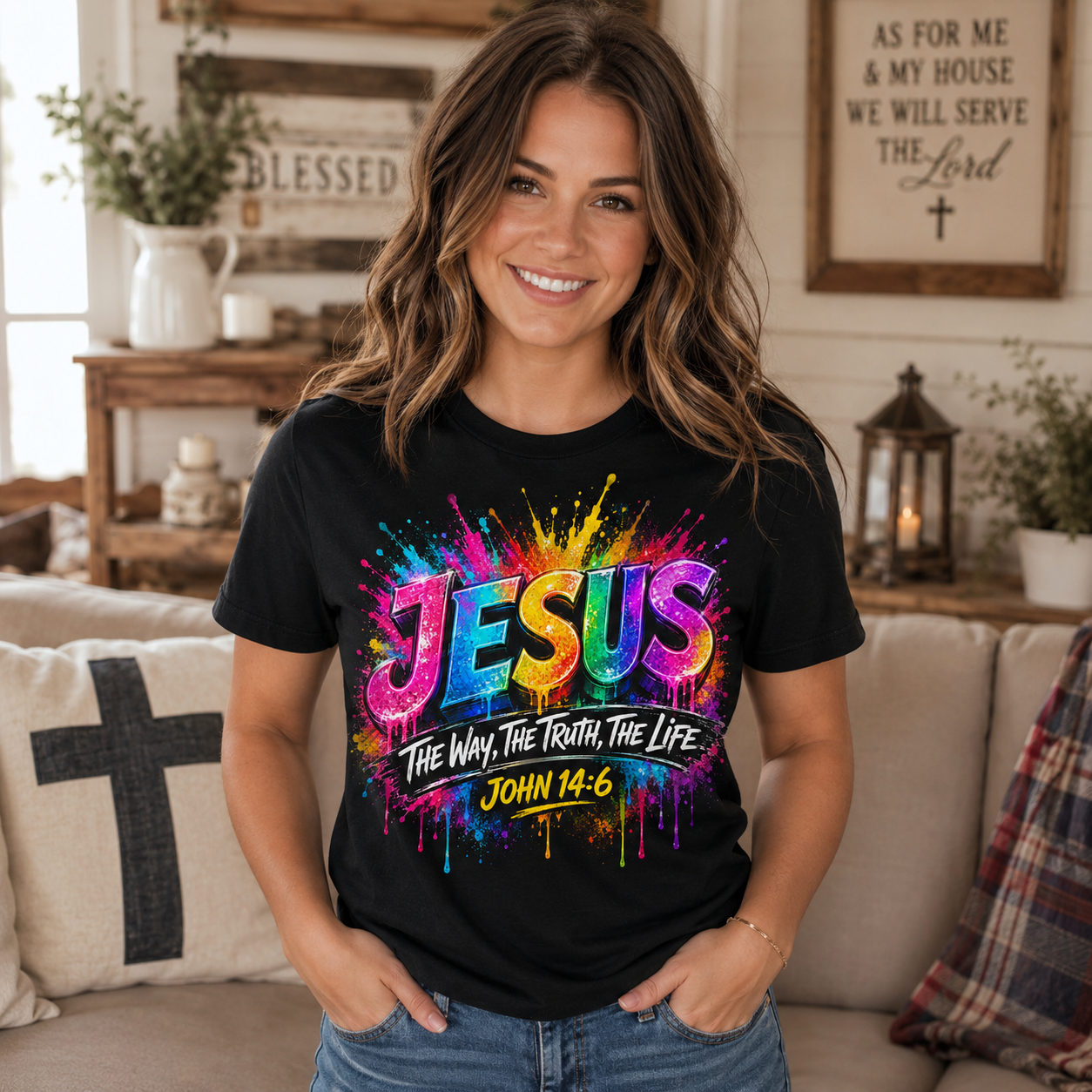 John 14:6 Christian Unisex T-shirt, Women's T-shirt, Unisex Long Sleeve, Sweatshirt, Hoodie, Zip Hoodie