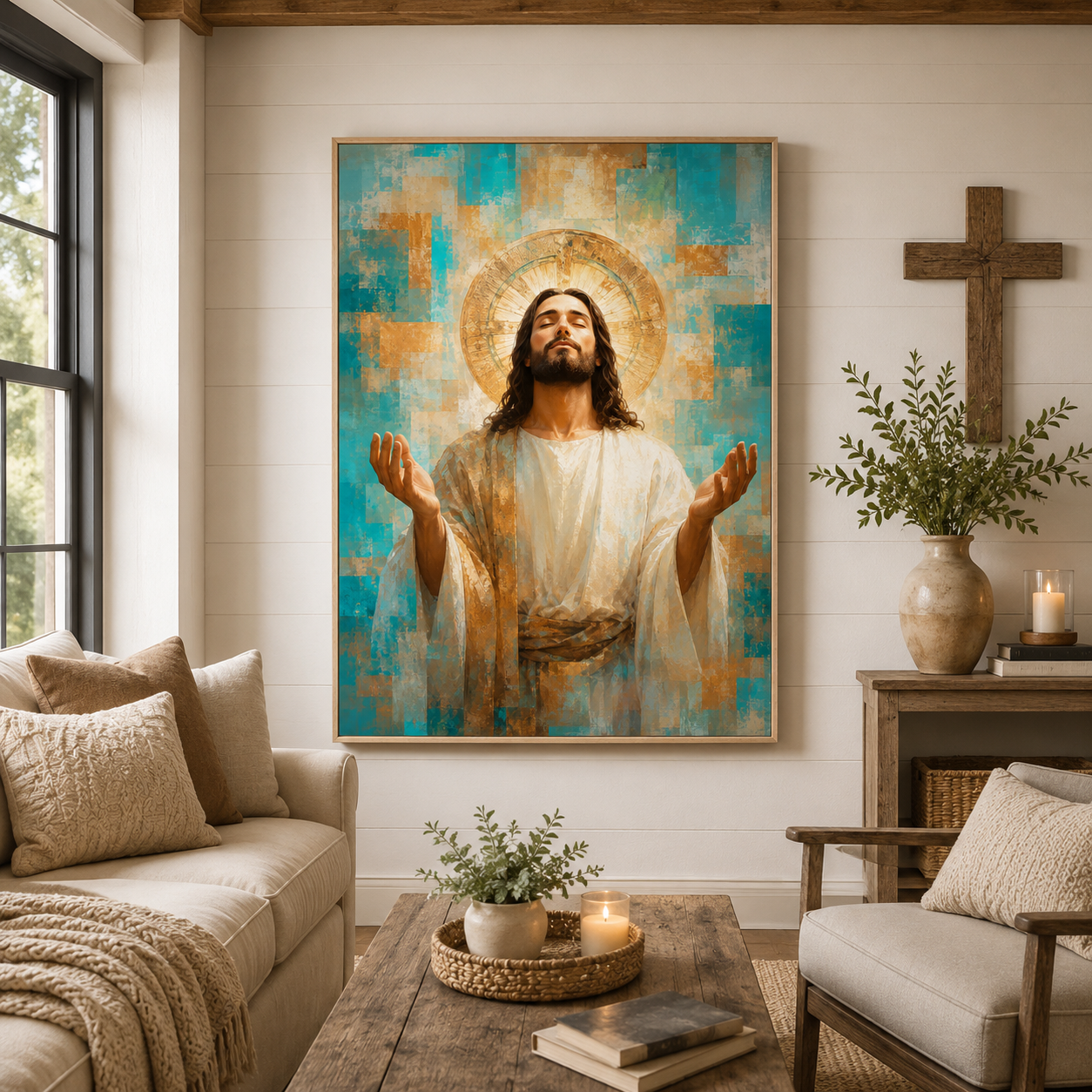 Radiant Grace: High-End Abstract Christian Wall Art