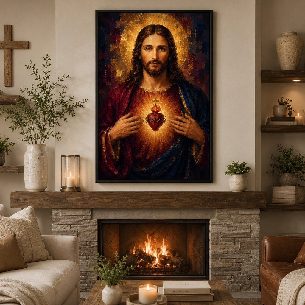 The Sacred Heart Canvas: Premium Christian Wall Art