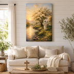 The Good Shepherd Beside Still Waters Canvas Wall Art - Christian Home Decor