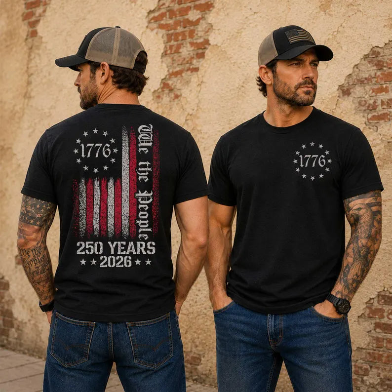 We The People Shirt, 250th Anniversary USA, 1776 To 2026 Tee, Patriotic Mens Top, Veteran Gift