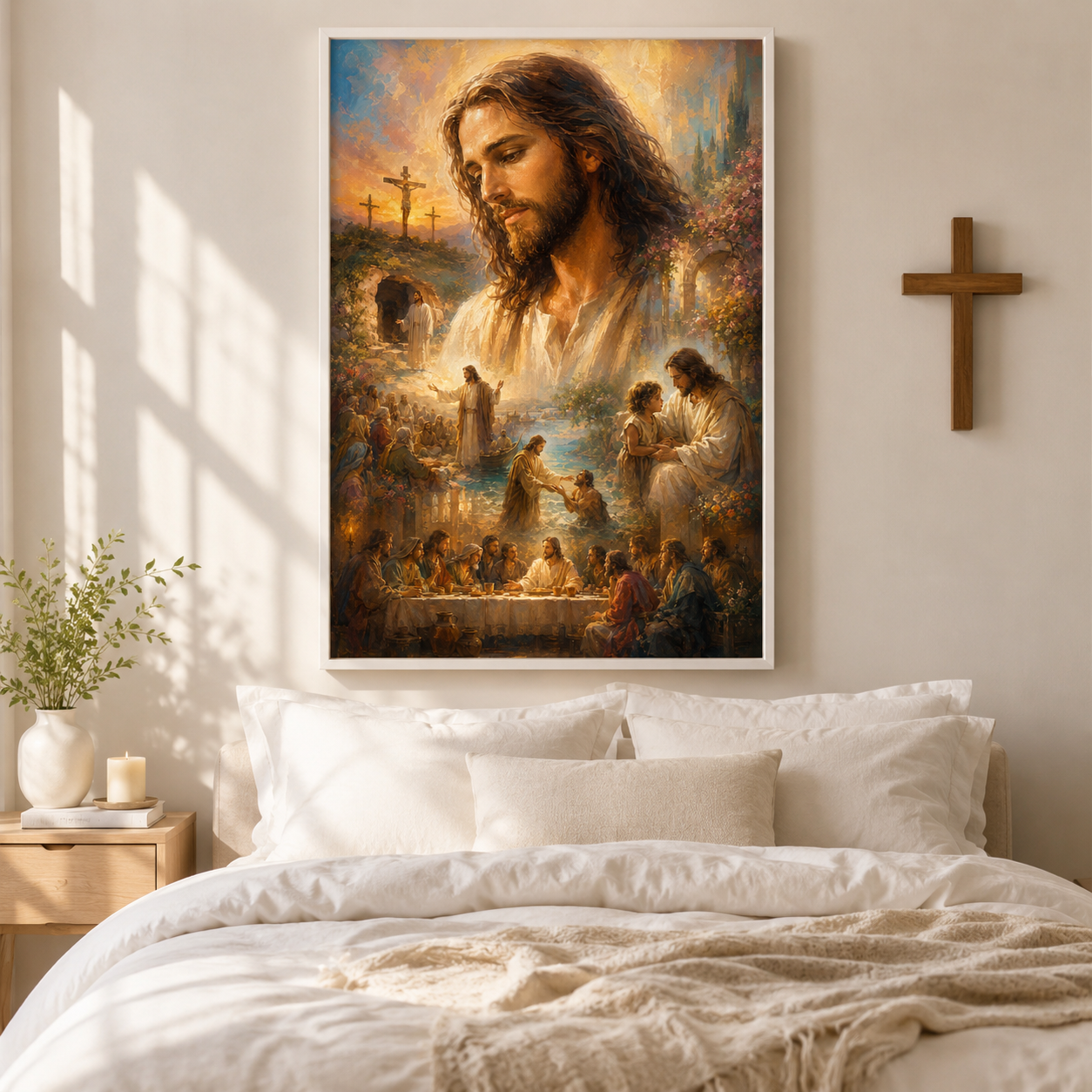 The Life of Christ Montage Canvas Wall Art - Christian Home Decor
