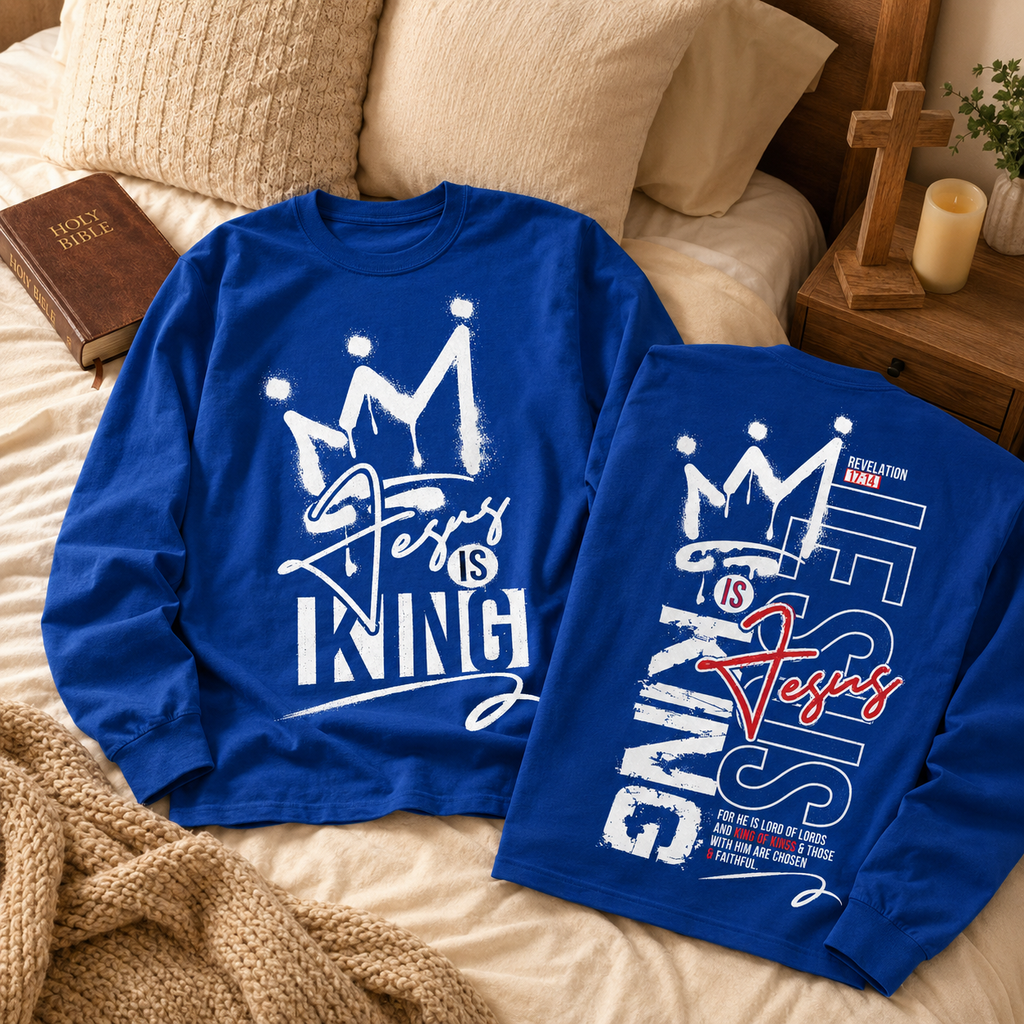 Jesus Is King 2 Sided Unisex T-shirt, Women's T-shirt, Unisex Long Sleeve, Sweatshirt, Hoodie, Zip Hoodie