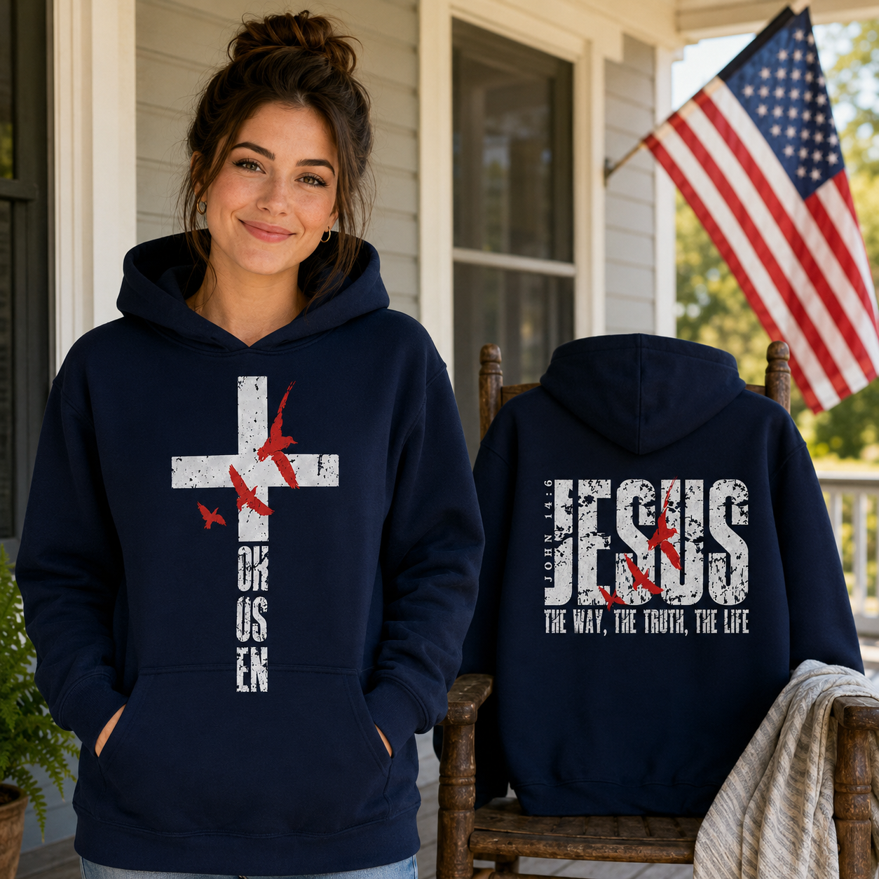 Jesus The Way The Truth The Life 2 Sided Unisex T-shirt, Women's T-shirt, Unisex Long Sleeve, Sweatshirt, Hoodie, Zip Hoodie