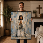 Abstract Praying Jesus - Contemporary Christian Wall Decor