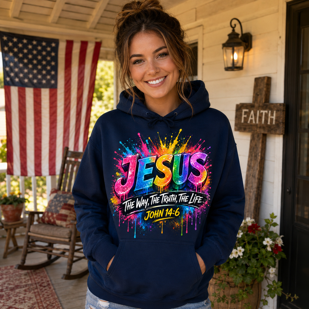 John 14:6 Christian Unisex T-shirt, Women's T-shirt, Unisex Long Sleeve, Sweatshirt, Hoodie, Zip Hoodie
