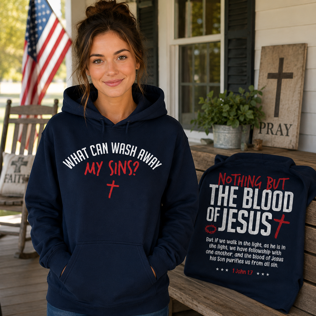 Blood of Jesus 2 Sided Unisex T-shirt, Women's T-shirt, Unisex Long Sleeve, Sweatshirt, Hoodie, Zip Hoodie