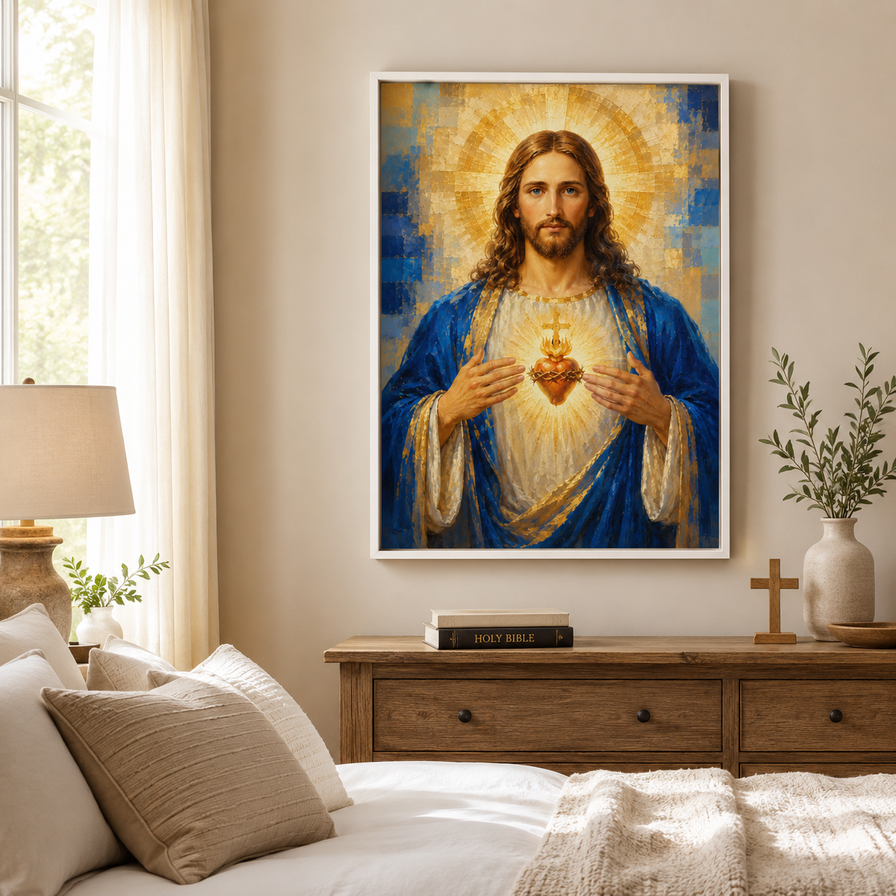 Sacred Heart of Jesus Canvas Wall Art | Premium Catholic Home Decor