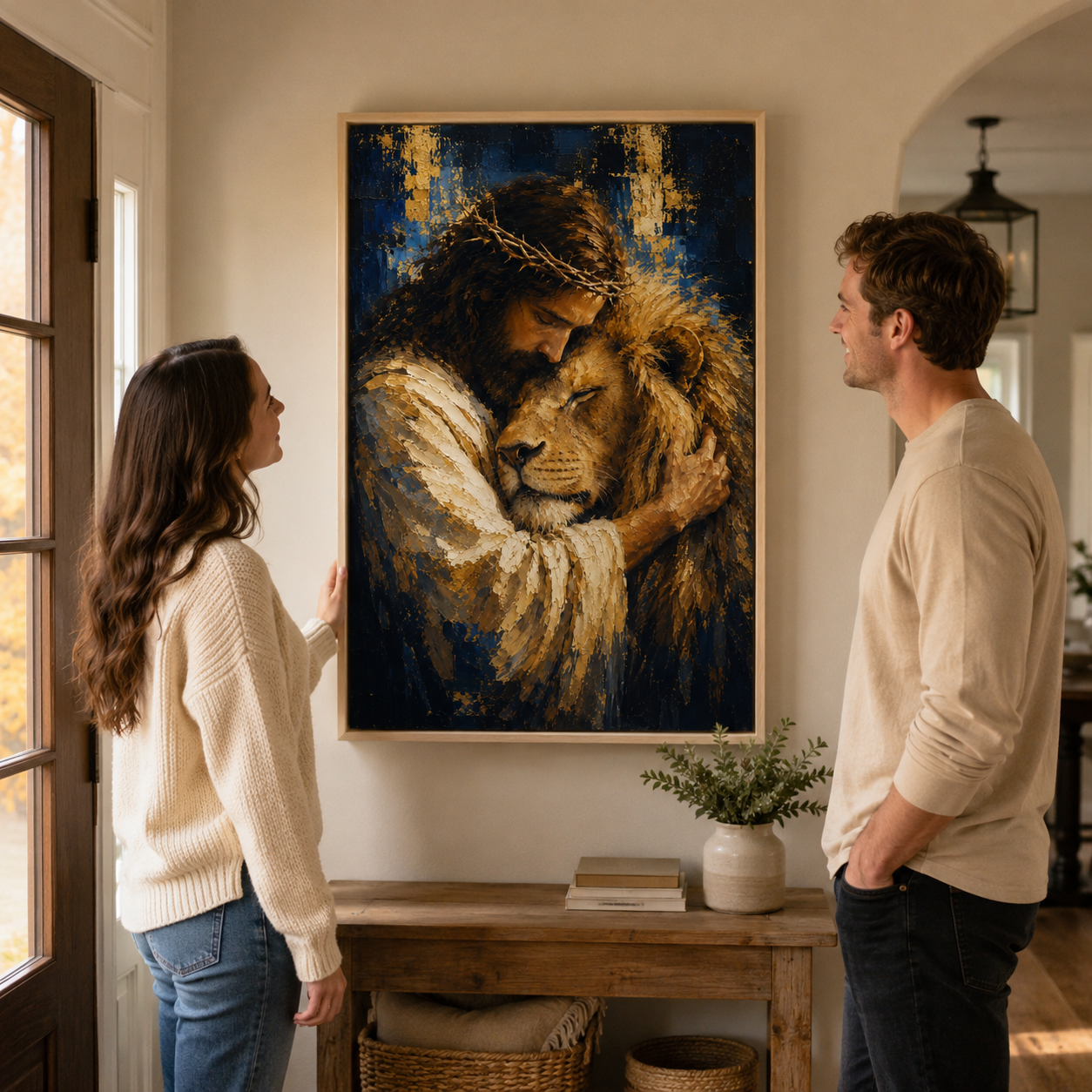 The Majestic Embrace: Premium Lion of Judah Canvas