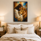 Strength & Grace: High-End Jesus and Lion Wall Art