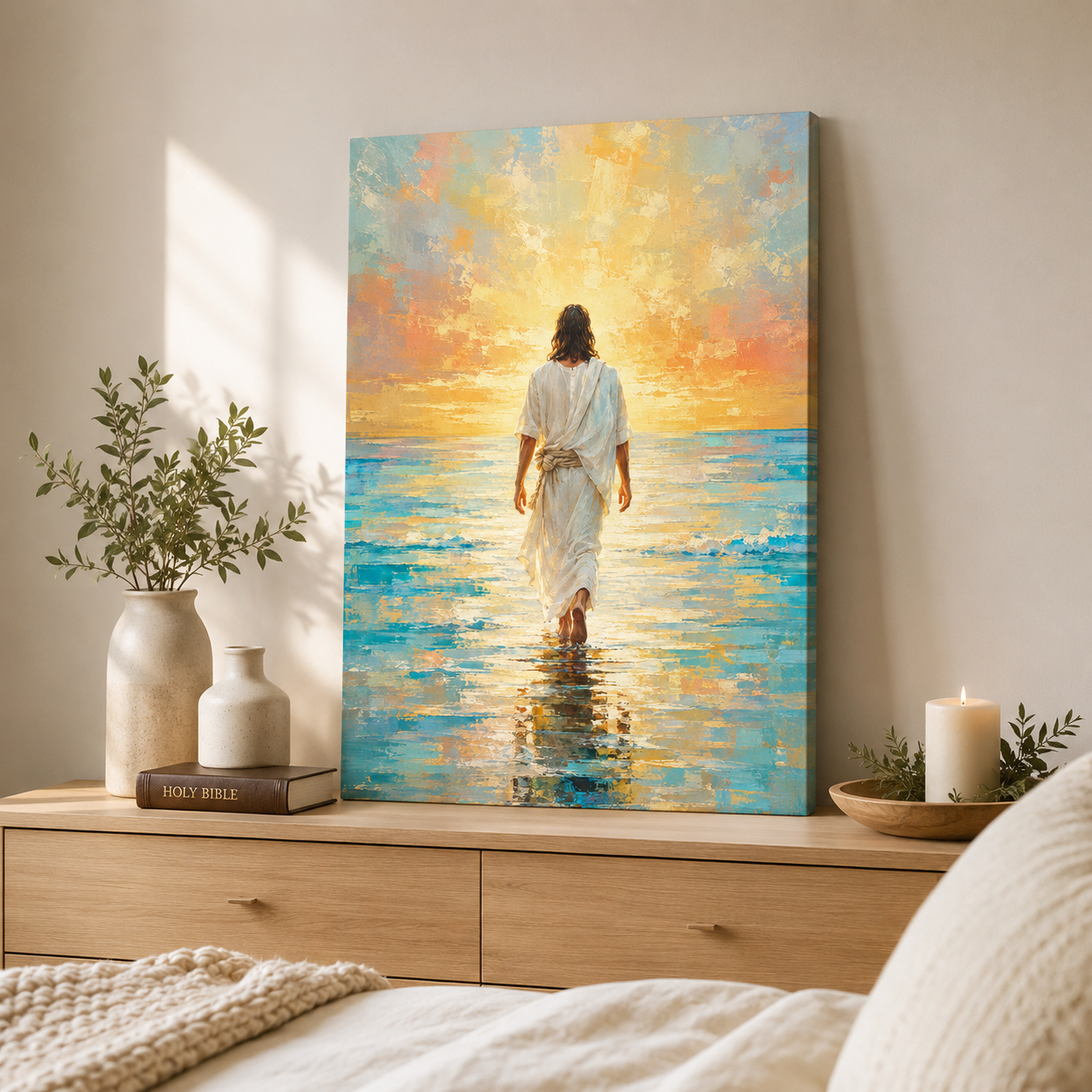 Walking in Light: Contemporary Gallery Wrapped Faith Decor