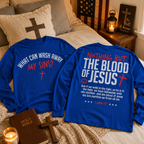 Blood of Jesus 2 Sided Unisex T-shirt, Women's T-shirt, Unisex Long Sleeve, Sweatshirt, Hoodie, Zip Hoodie