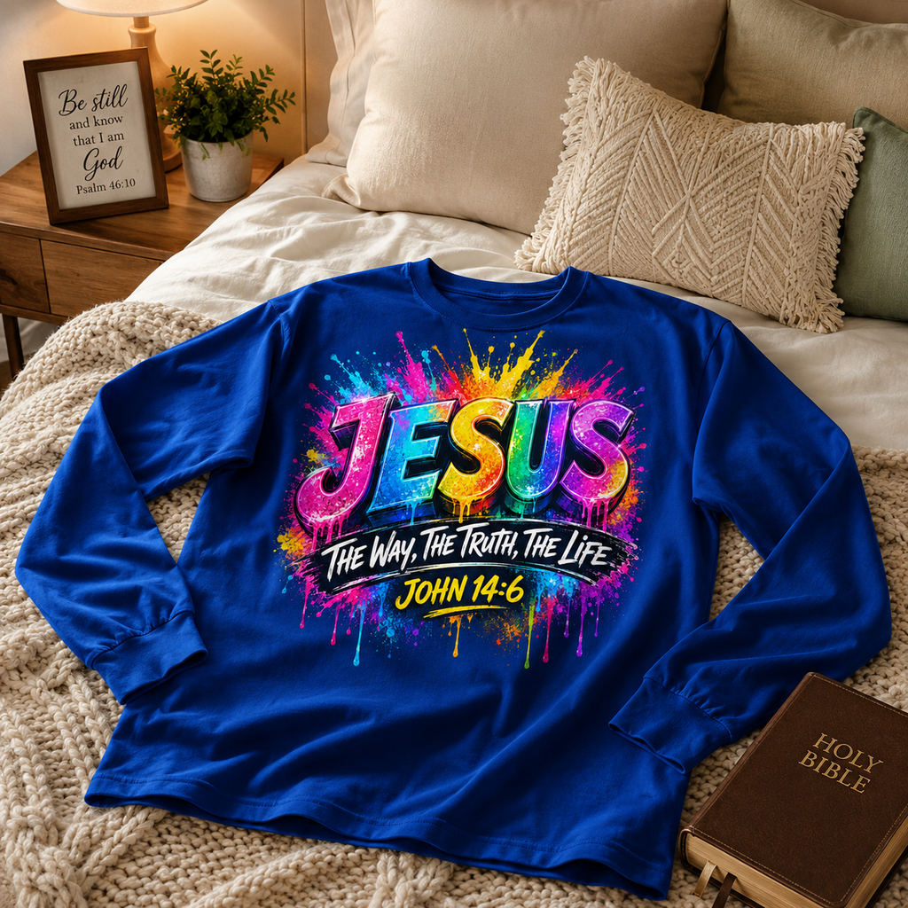 John 14:6 Christian Unisex T-shirt, Women's T-shirt, Unisex Long Sleeve, Sweatshirt, Hoodie, Zip Hoodie