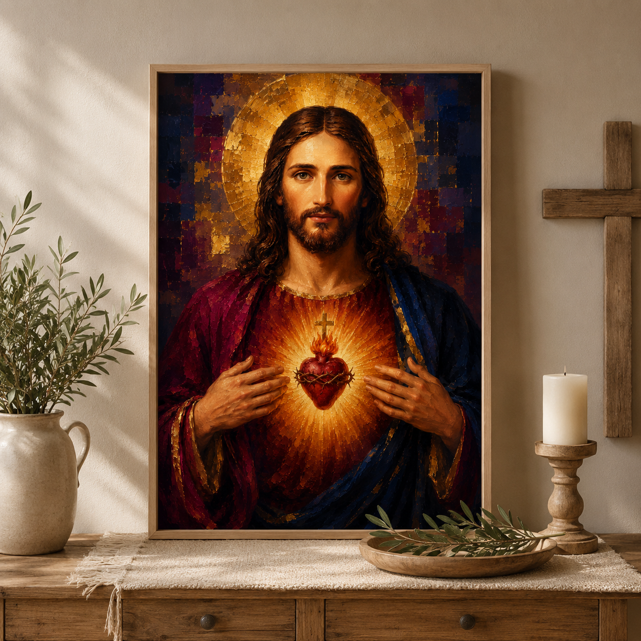 The Sacred Heart Canvas: Premium Christian Wall Art