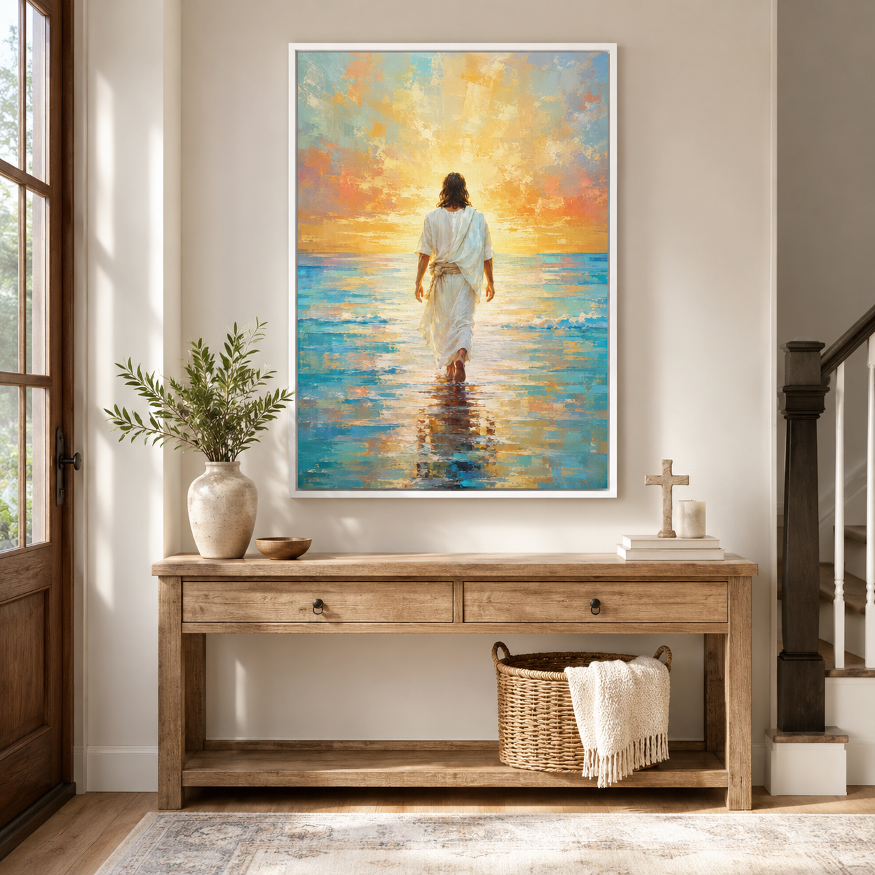 Walking in Light: Contemporary Gallery Wrapped Faith Decor