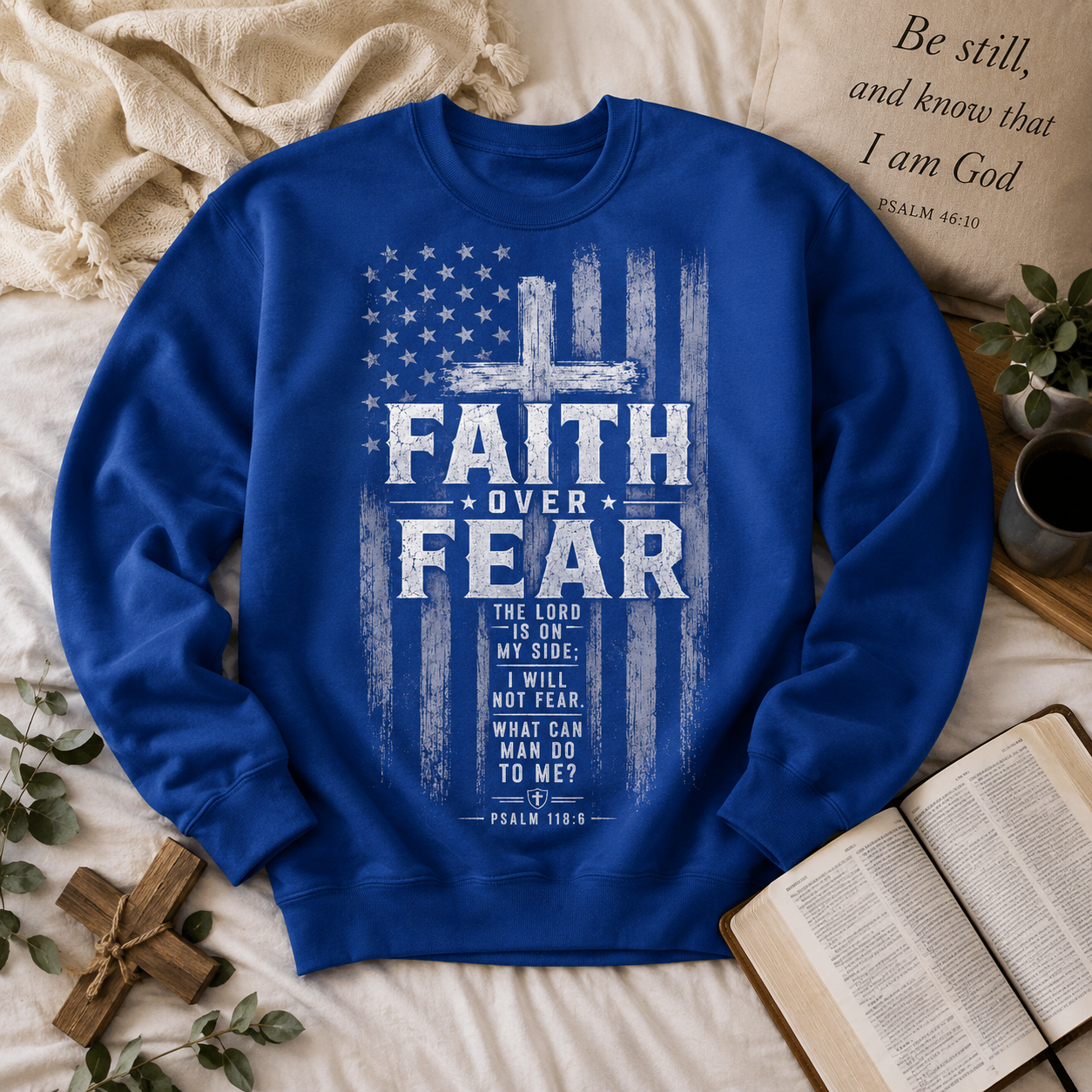 Faith Over Fear American Flag Unisex T-shirt, Women's T-shirt, Unisex Long Sleeve, Sweatshirt, Hoodie, Zip Hoodie