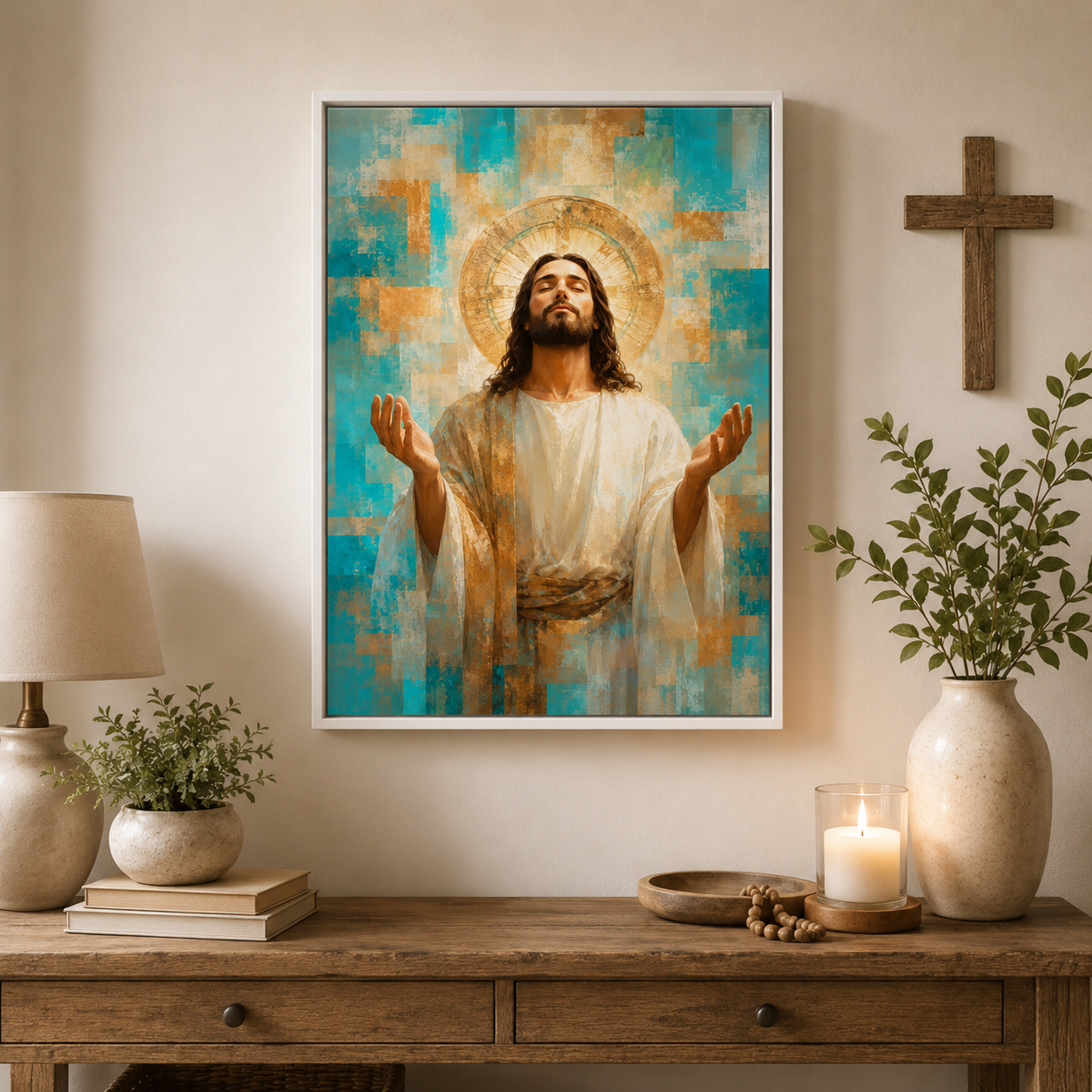 Radiant Grace: High-End Abstract Christian Wall Art