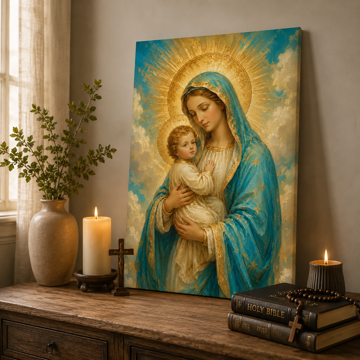 Madonna and Child: High-End Classic Catholic Wall Art