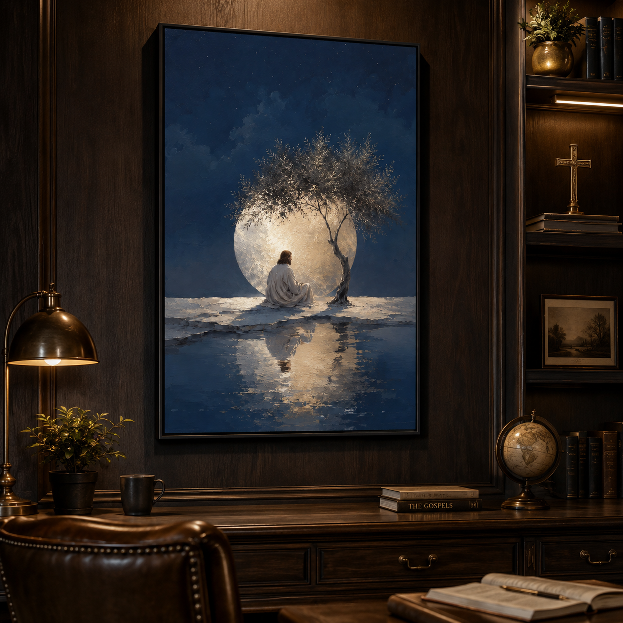 The Midnight Grace: Premium Jesus Moonlight Canvas