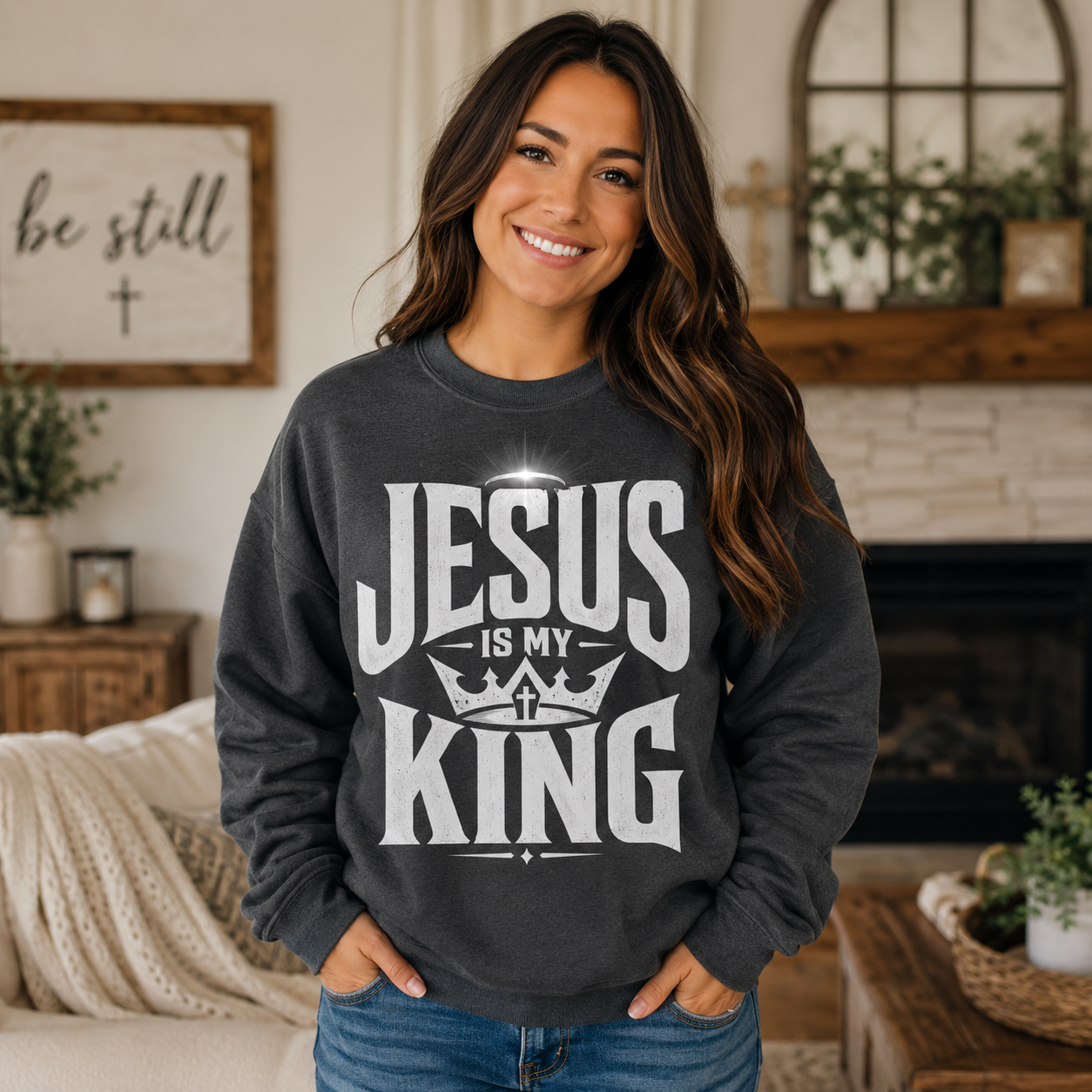 Jesus Is My King Unisex T-shirt, Women's T-shirt, Unisex Long Sleeve, Sweatshirt, Hoodie, Zip Hoodie