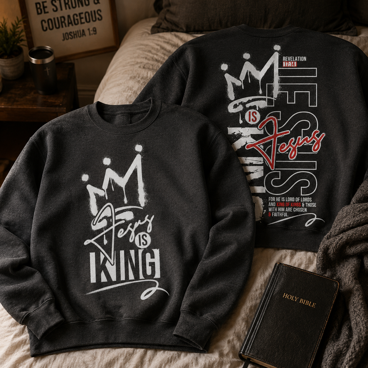 Jesus Is King 2 Sided Unisex T-shirt, Women's T-shirt, Unisex Long Sleeve, Sweatshirt, Hoodie, Zip Hoodie