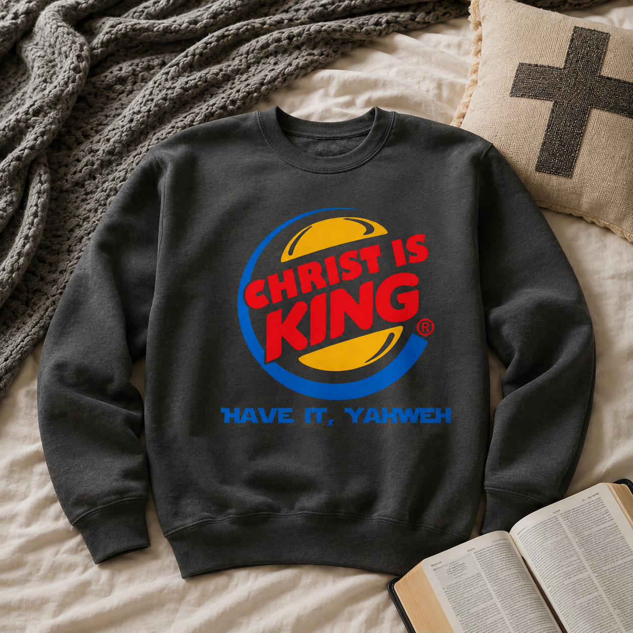 Christ Is King Unisex T-shirt, Women's T-shirt, Unisex Long Sleeve, Sweatshirt, Hoodie, Zip Hoodie