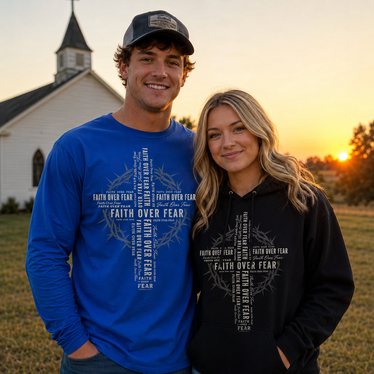 Faith Over Fear Cross Unisex T-shirt, Women's T-shirt, Unisex Long Sleeve, Sweatshirt, Hoodie, Zip Hoodie