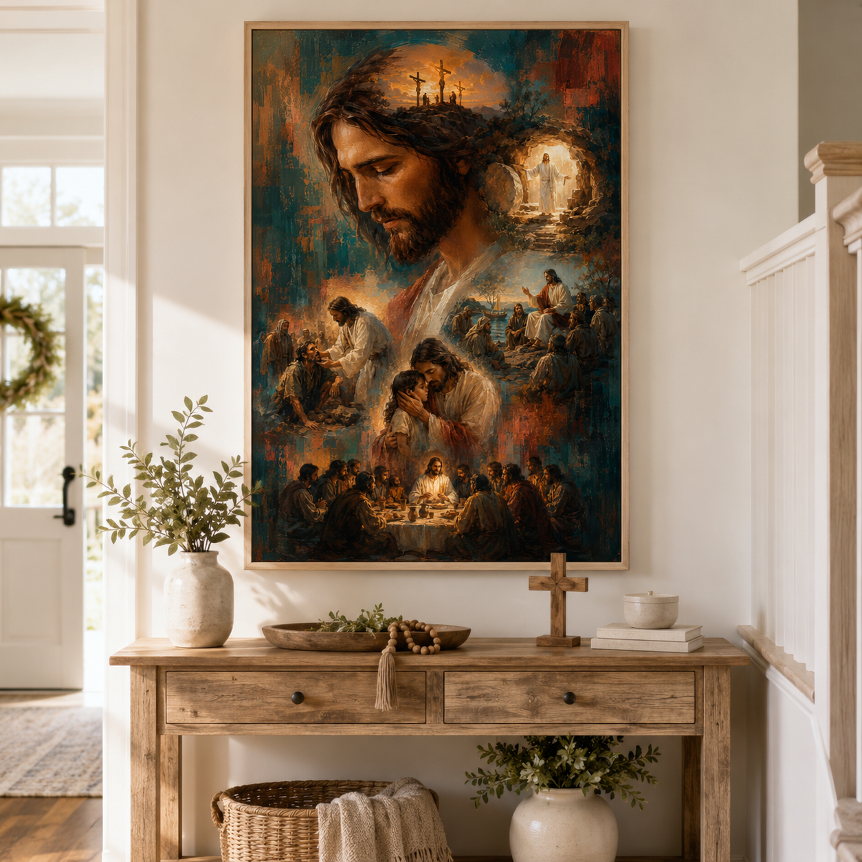 The Gospel Story Painterly Canvas Wall Art - Life of Christ Christian Decor