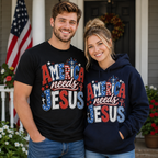 America needs Jesus Unisex T-shirt, Women's T-shirt, Unisex Long Sleeve, Sweatshirt, Hoodie, Zip Hoodie