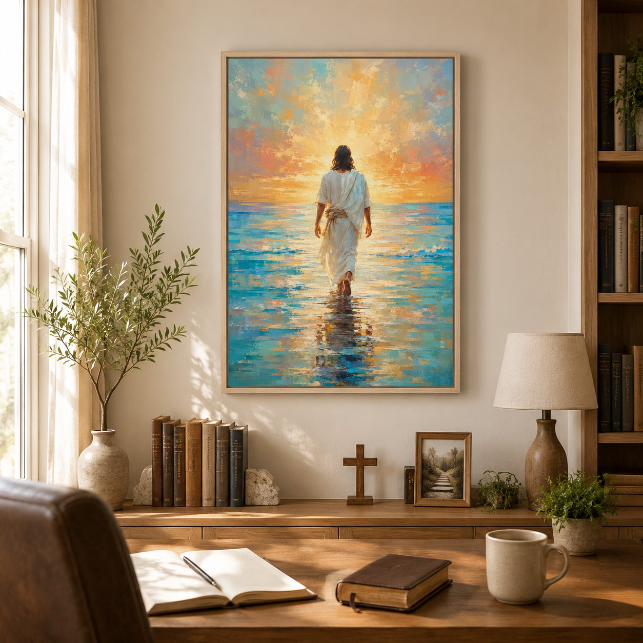 Walking in Light: Contemporary Gallery Wrapped Faith Decor