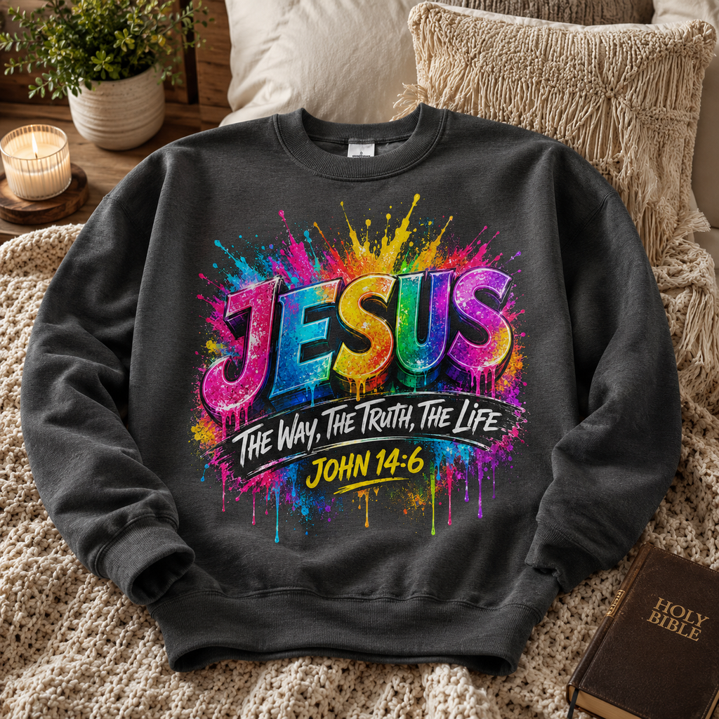 John 14:6 Christian Unisex T-shirt, Women's T-shirt, Unisex Long Sleeve, Sweatshirt, Hoodie, Zip Hoodie