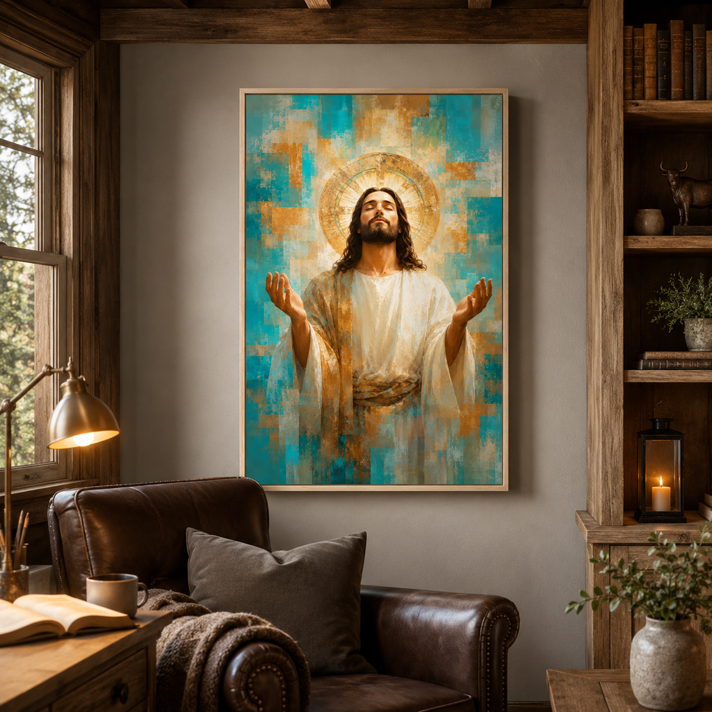 Radiant Grace: High-End Abstract Christian Wall Art