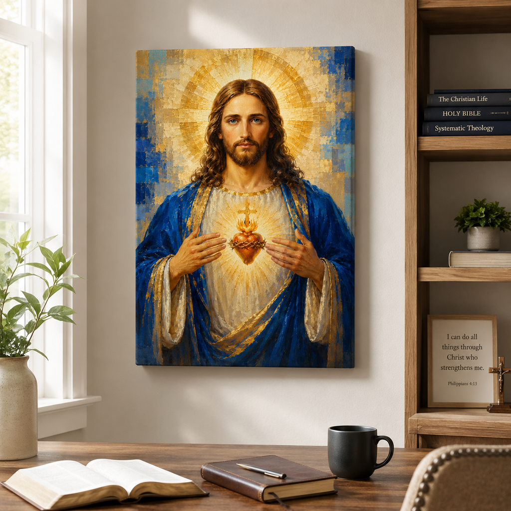 Sacred Heart of Jesus Canvas Wall Art | Premium Catholic Home Decor