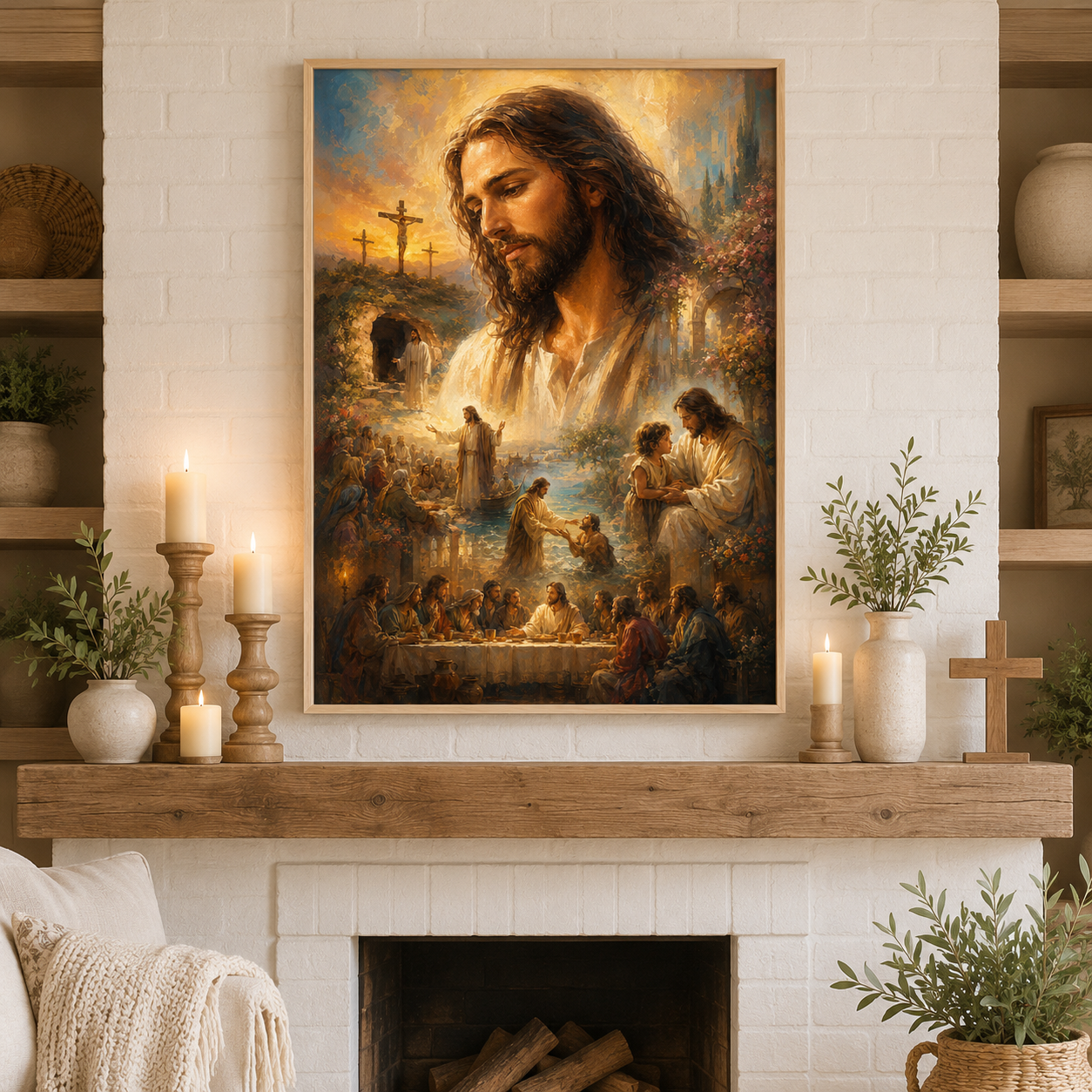 The Life of Christ Montage Canvas Wall Art - Christian Home Decor