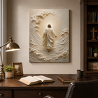 Jesus Calming the Storm Impasto Canvas Print - Modern Farmhouse Religious Art