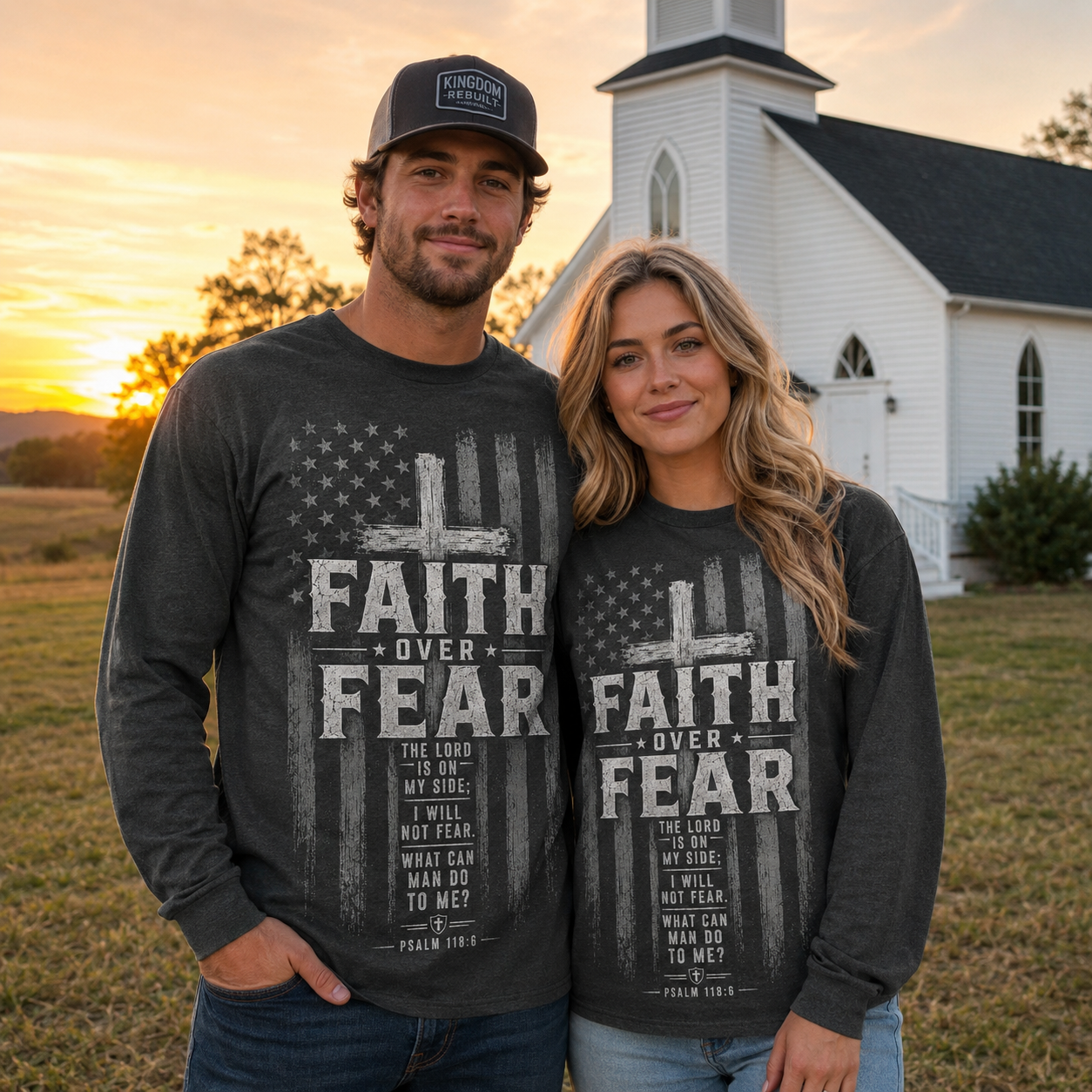 Faith Over Fear American Flag Unisex T-shirt, Women's T-shirt, Unisex Long Sleeve, Sweatshirt, Hoodie, Zip Hoodie