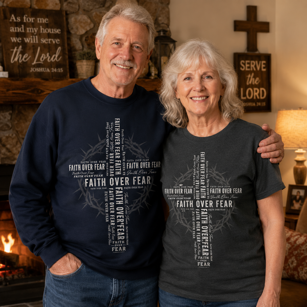 Faith Over Fear Cross Unisex T-shirt, Women's T-shirt, Unisex Long Sleeve, Sweatshirt, Hoodie, Zip Hoodie