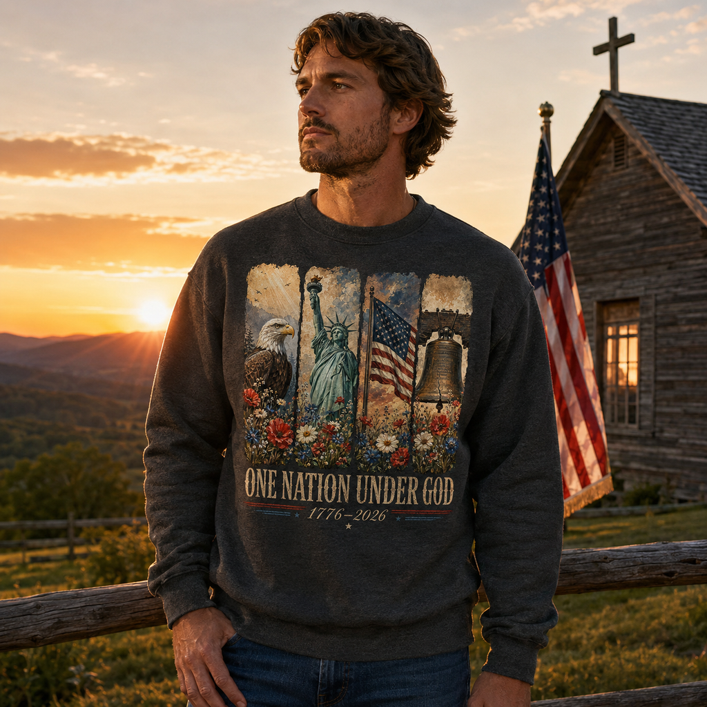 One Nation Under God for 250 Years Unisex T-shirt, Women's T-shirt, Unisex Long Sleeve, Sweatshirt, Hoodie, Zip Hoodie (Copy)