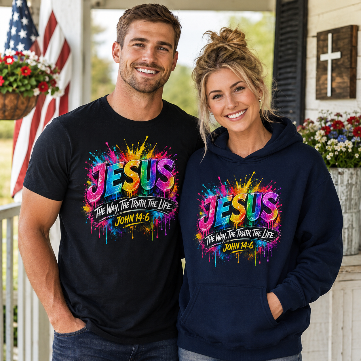 John 14:6 Christian Unisex T-shirt, Women's T-shirt, Unisex Long Sleeve, Sweatshirt, Hoodie, Zip Hoodie