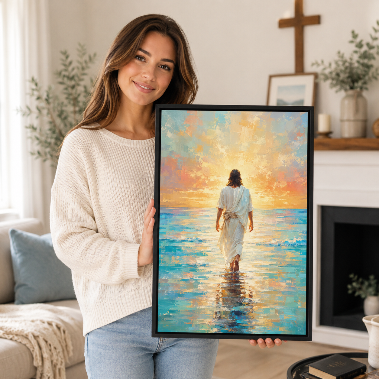 Walking in Light: Contemporary Gallery Wrapped Faith Decor