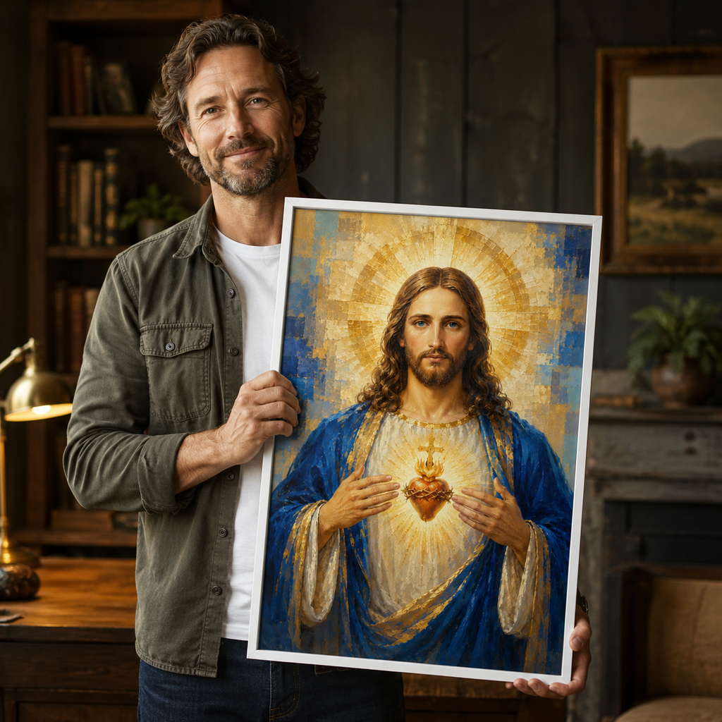 Sacred Heart of Jesus Canvas Wall Art | Premium Catholic Home Decor