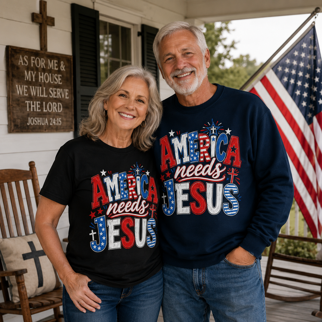 America needs Jesus Unisex T-shirt, Women's T-shirt, Unisex Long Sleeve, Sweatshirt, Hoodie, Zip Hoodie
